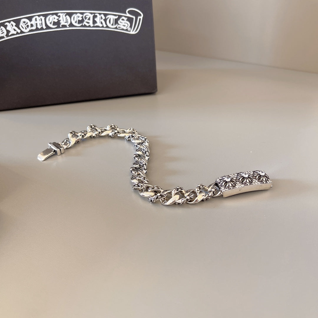 Gothic Emblem Statement Bracelet in Metal-Tone – Design 05 main product view