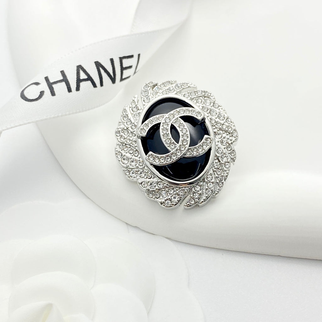 Signature Emblem Brooch in Black-Tone main product view