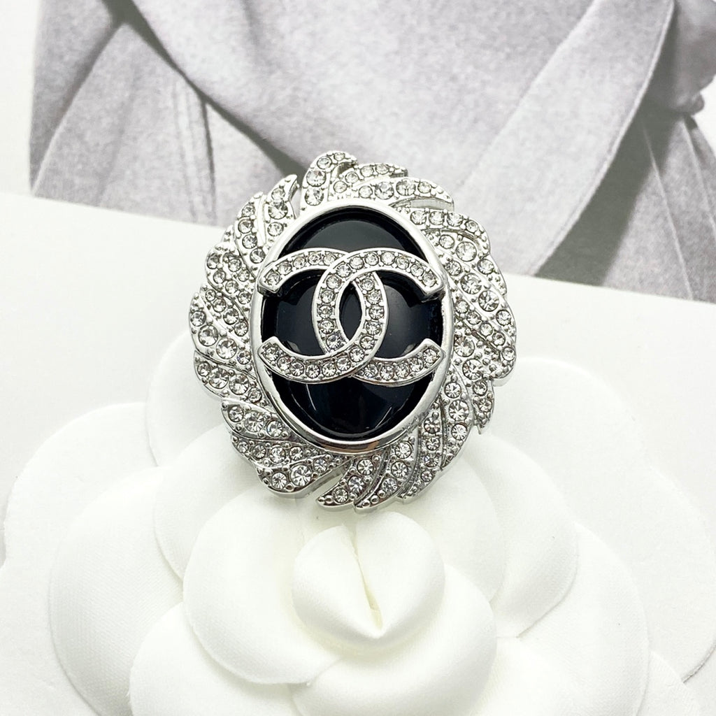 Signature Emblem Brooch in Black-Tone main product view