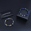Gothic Emblem Beaded Bracelet in Antique Silver-Tone – Design 18 main product view