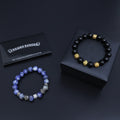 Gothic Emblem Beaded Bracelet in Antique Silver-Tone – Design 17 main product view