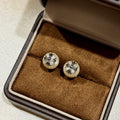 Cross Stud Earrings in Antique Silver-Tone – Design 01 main product view
