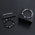 Gothic Emblem Beaded Bracelet in Antique Silver-Tone – Design 12 main product view