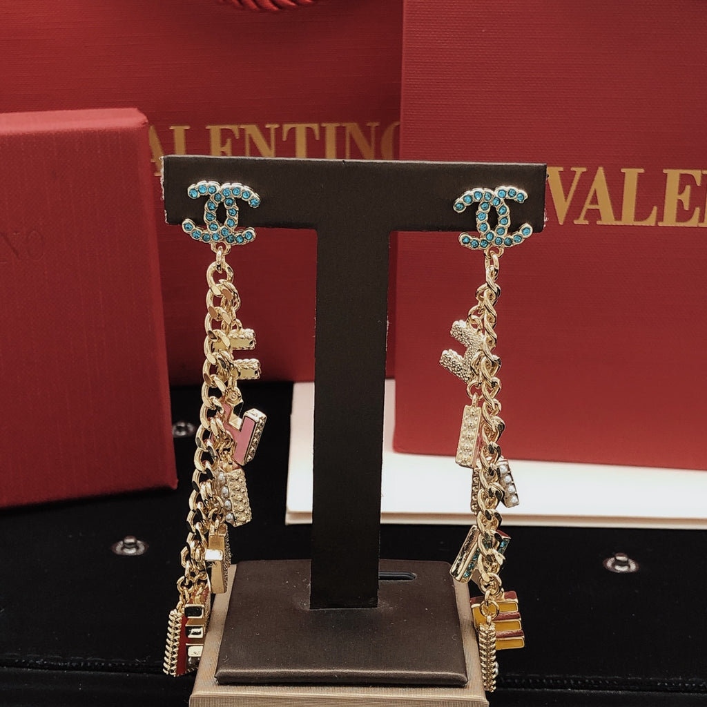 Signature Emblem Stud Earrings in Gold-Tone – Design 036 front product view