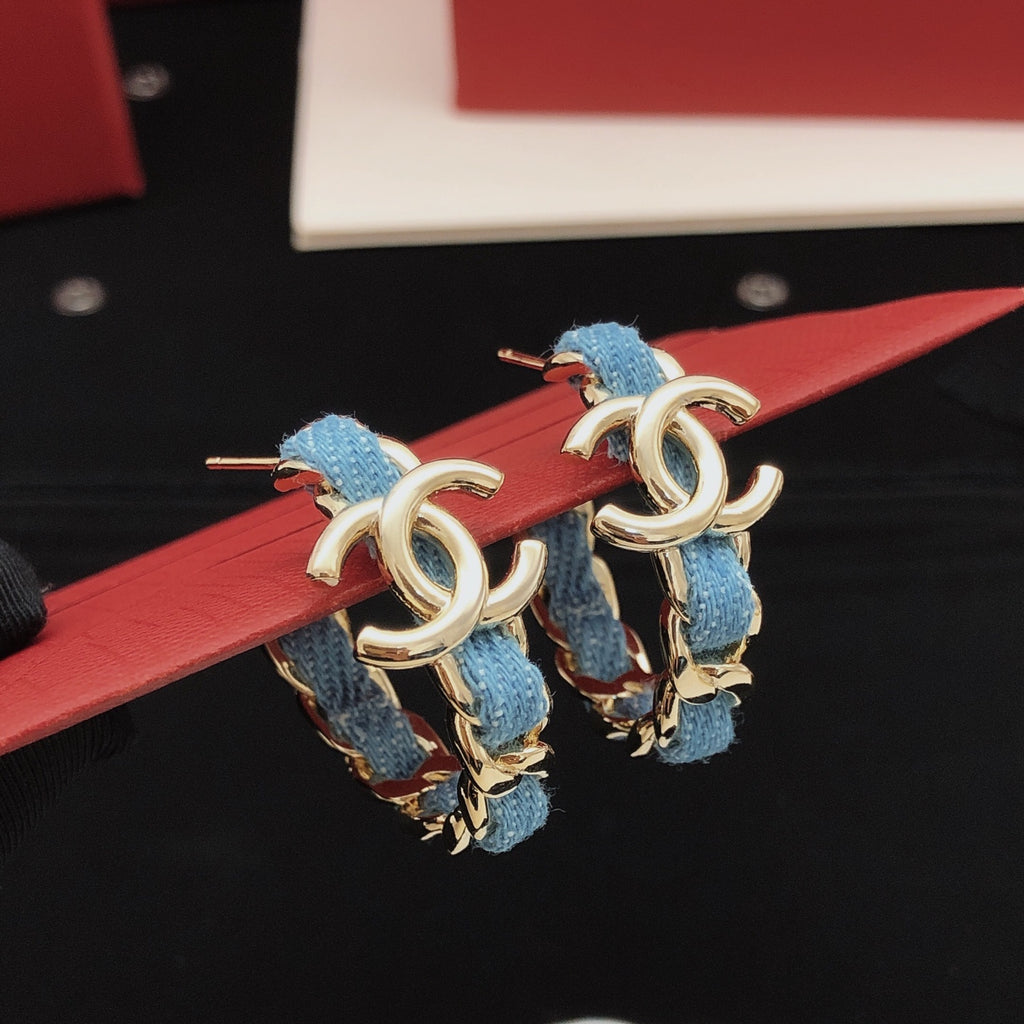 Signature Emblem Statement Earrings in Gold-Tone – Design 025 detail view