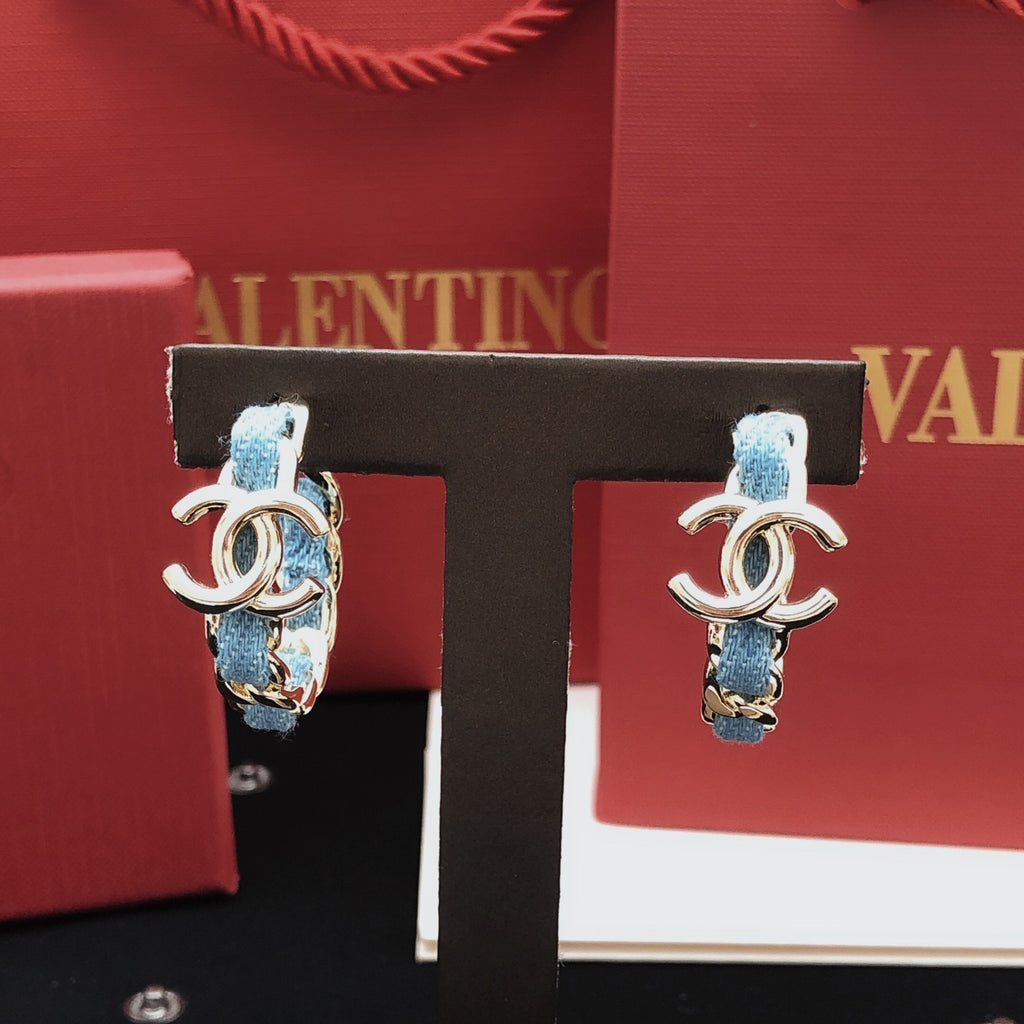 Signature Emblem Statement Earrings in Gold-Tone – Design 025 styled product view