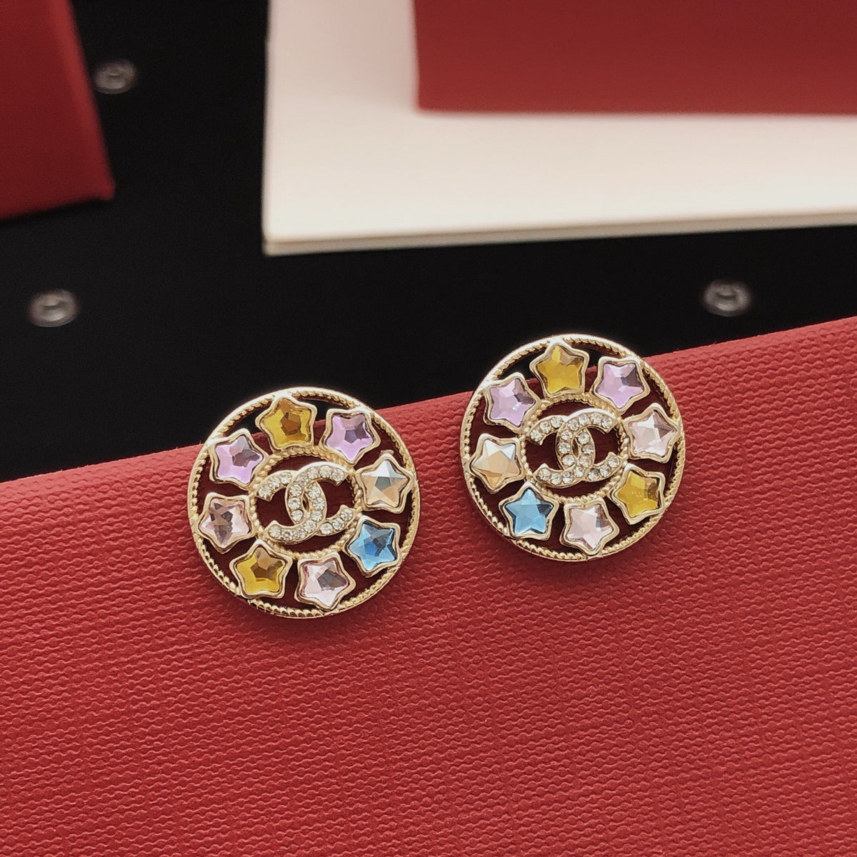Star Crystal-Accent Stud Earrings detail view