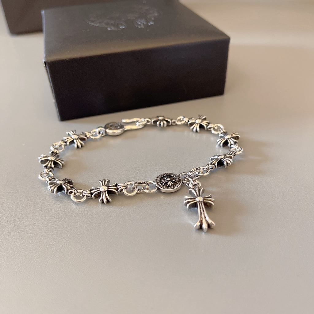 Gothic Emblem Statement Bracelet in Metal-Tone – Design 10 detail view