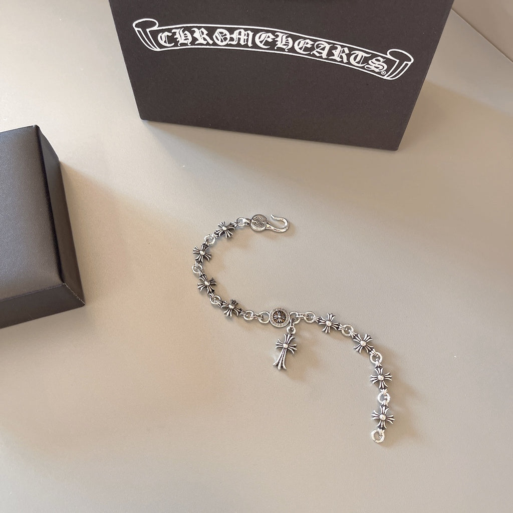 Gothic Emblem Statement Bracelet in Metal-Tone – Design 10 detail view