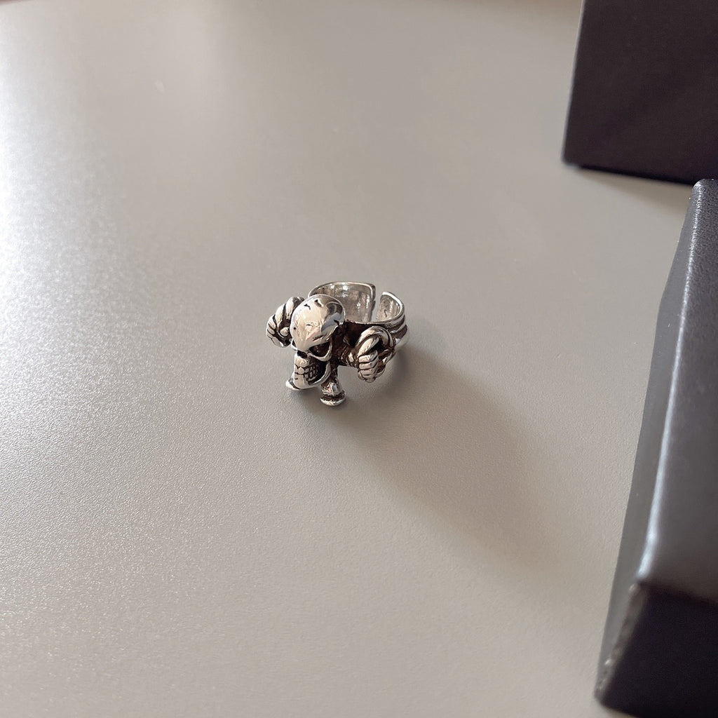Gothic Emblem Statement Ring in Metal-Tone – Design 01 detail view