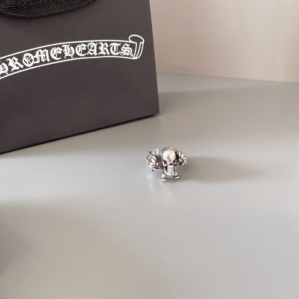 Gothic Emblem Statement Ring in Metal-Tone – Design 01 detail view