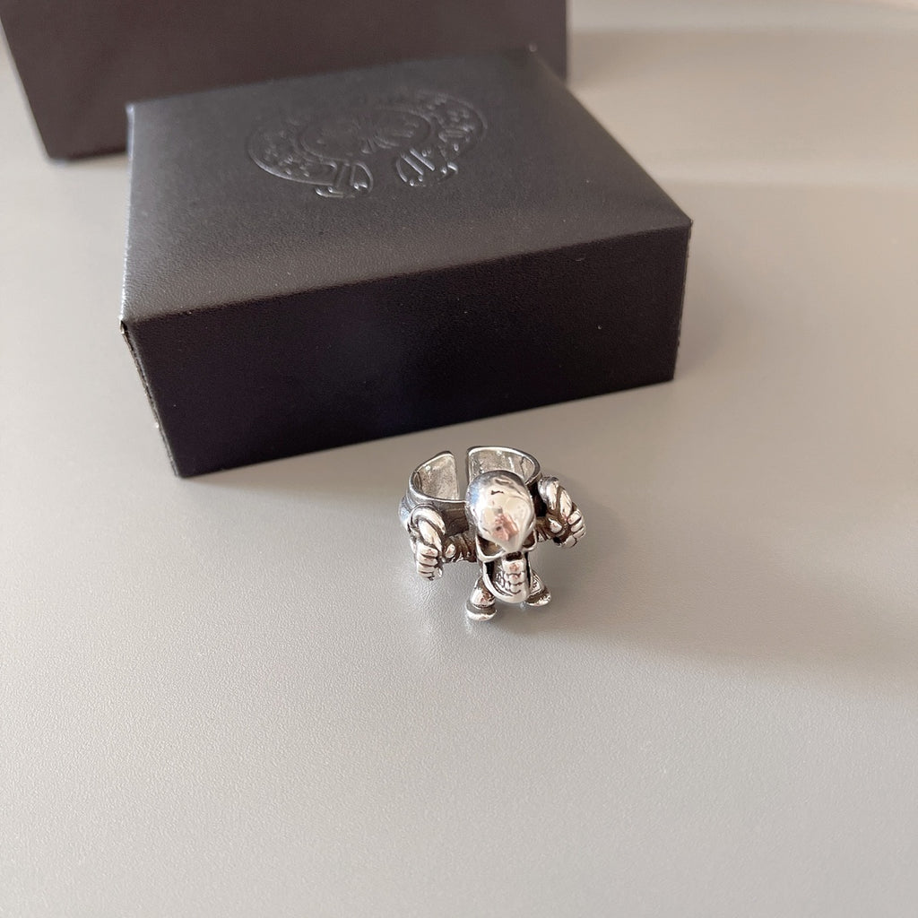 Gothic Emblem Statement Ring in Metal-Tone – Design 01 front product view