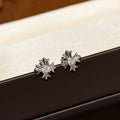 Cross Stud Earrings in Antique Silver-Tone – Design 03 main product view