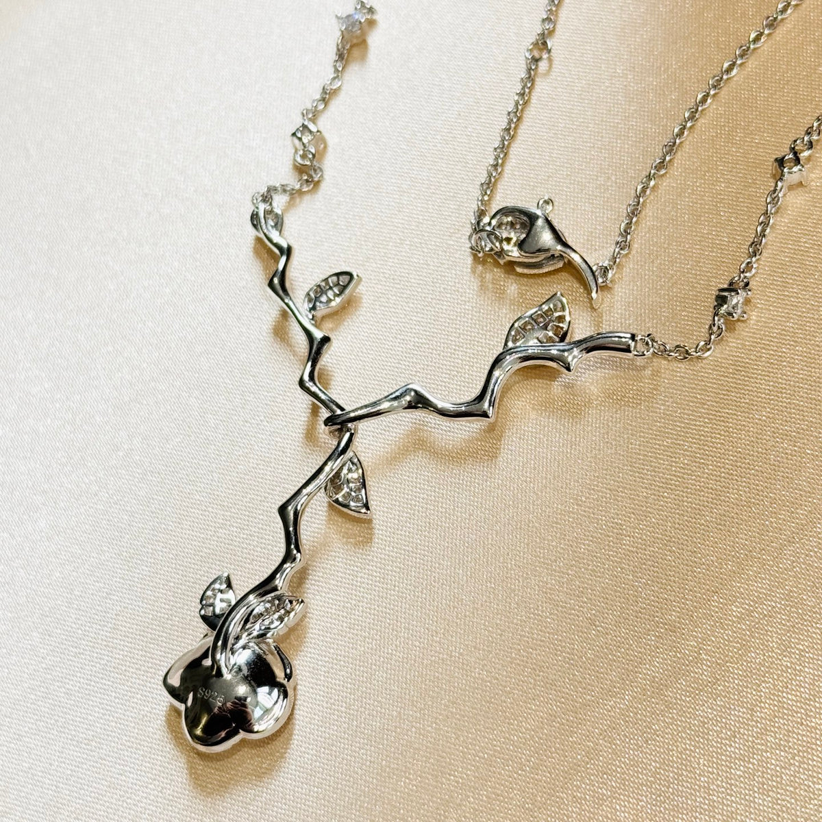 Signature Emblem Pendant Necklace in Gold-Tone – Design 004 front product view