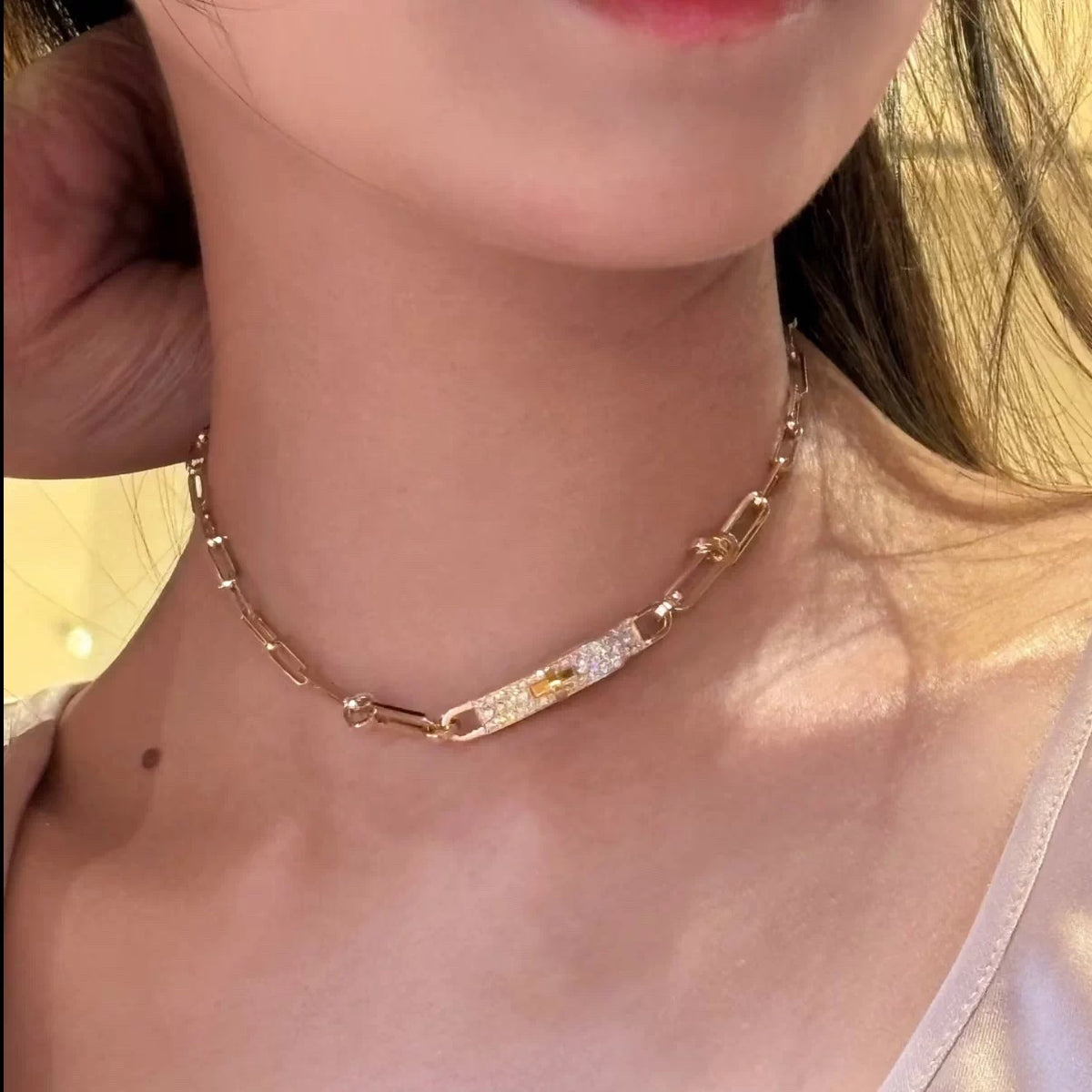 Toggle Pendant Necklace in Rose-Gold-Tone – Rose Gold Detail styled product view