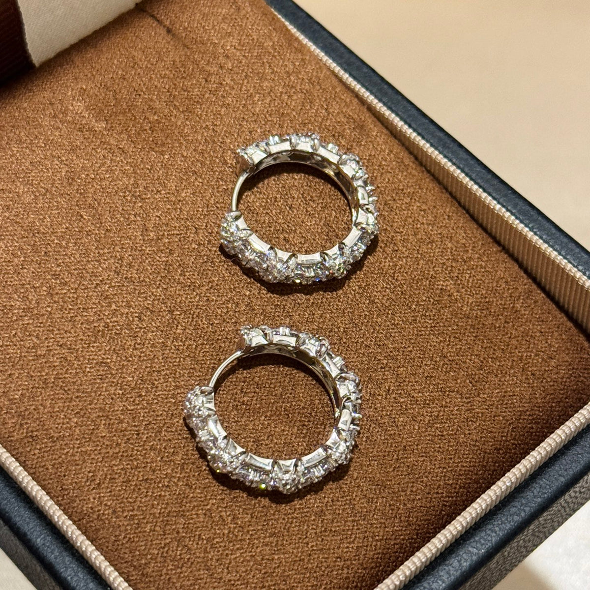 Signature Emblem Crystal-Accent Stud Earrings – Design 024 detail view
