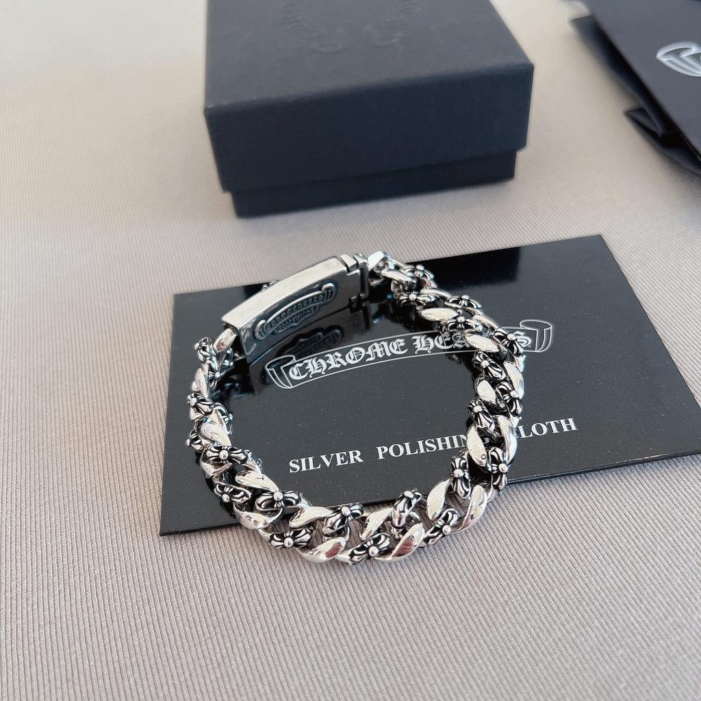 Gothic Emblem Statement Bracelet in Metal-Tone – Design 16 close-up detail