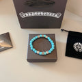 Gothic Emblem Beaded Bracelet in Metal-Tone – Design 08 main product view