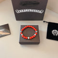 Gothic Emblem Beaded Bracelet in Metal-Tone – Design 12 main product view