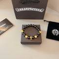 Gothic Emblem Beaded Bracelet in Metal-Tone – Design 13 main product view