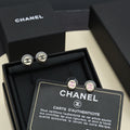 Signature Emblem Stud Earrings in Polished Metal-Tone – Pink Detail main product view