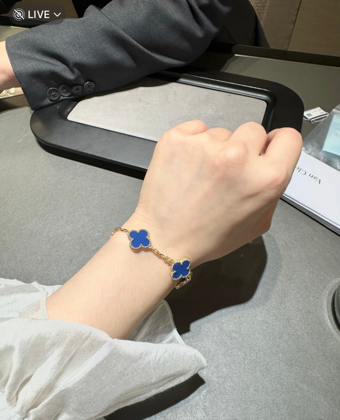 Five-Motif Clover Bracelet in Gold-Tone styled product view