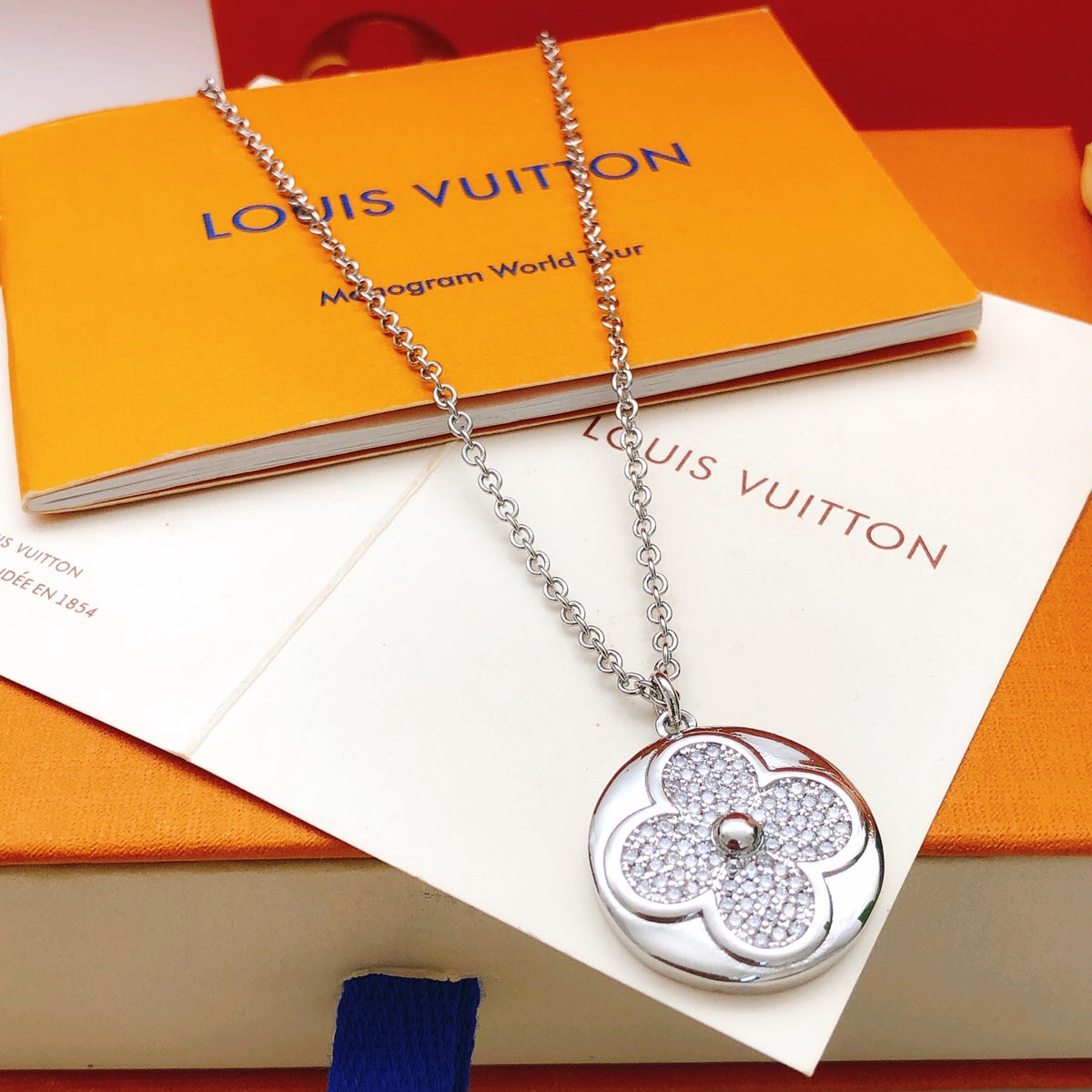 Round Pendant Necklace in Gold-Tone – Design 006 front product view