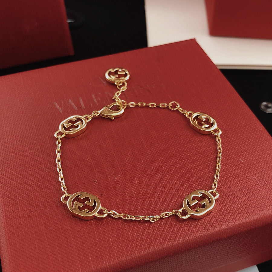 Geometric Emblem Bracelet in Gold-Tone – Design 007 main product view