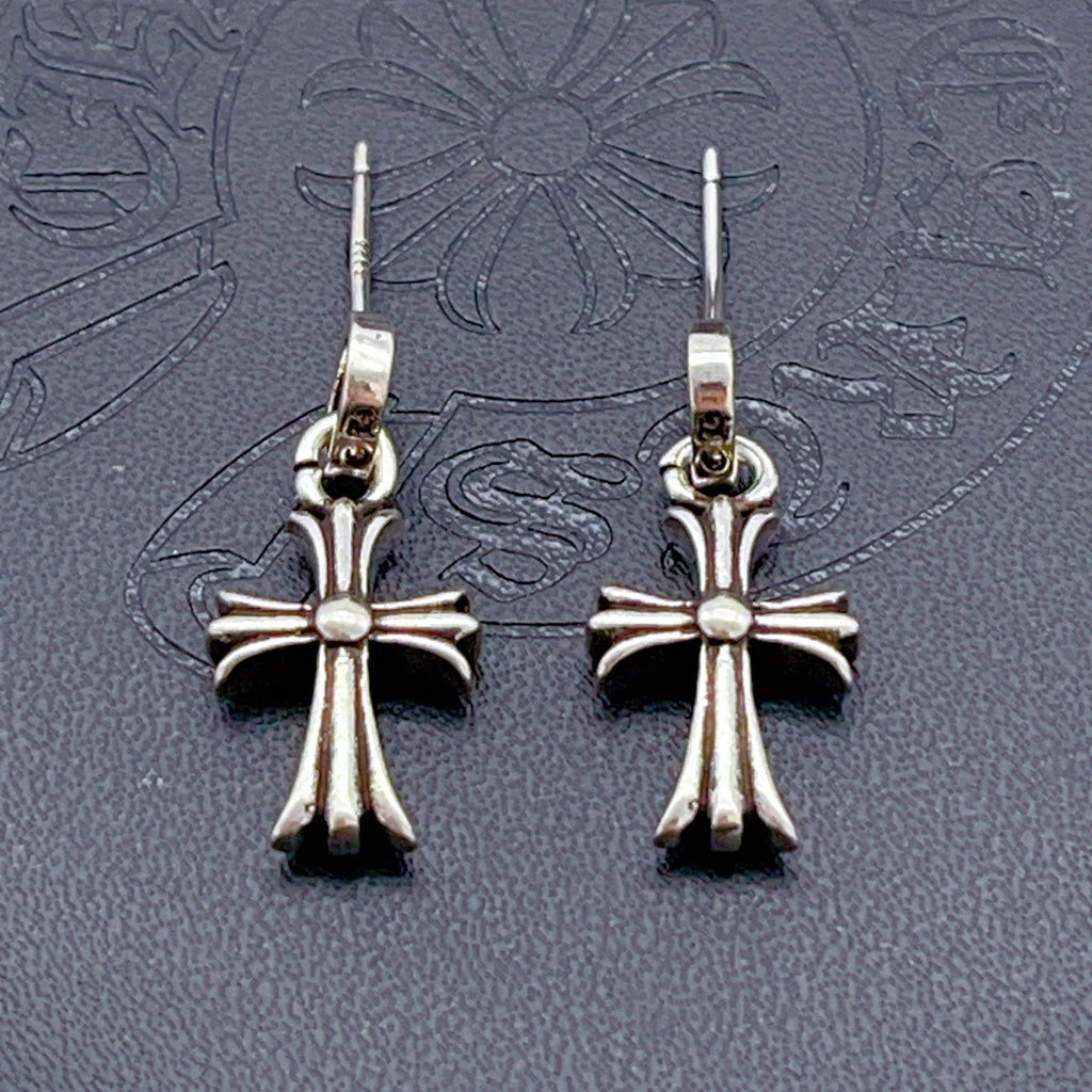 Gothic Emblem Stud Earrings in Metal-Tone front product view