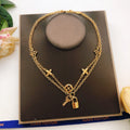 Lock Double-Layer Pendant Necklace main product view