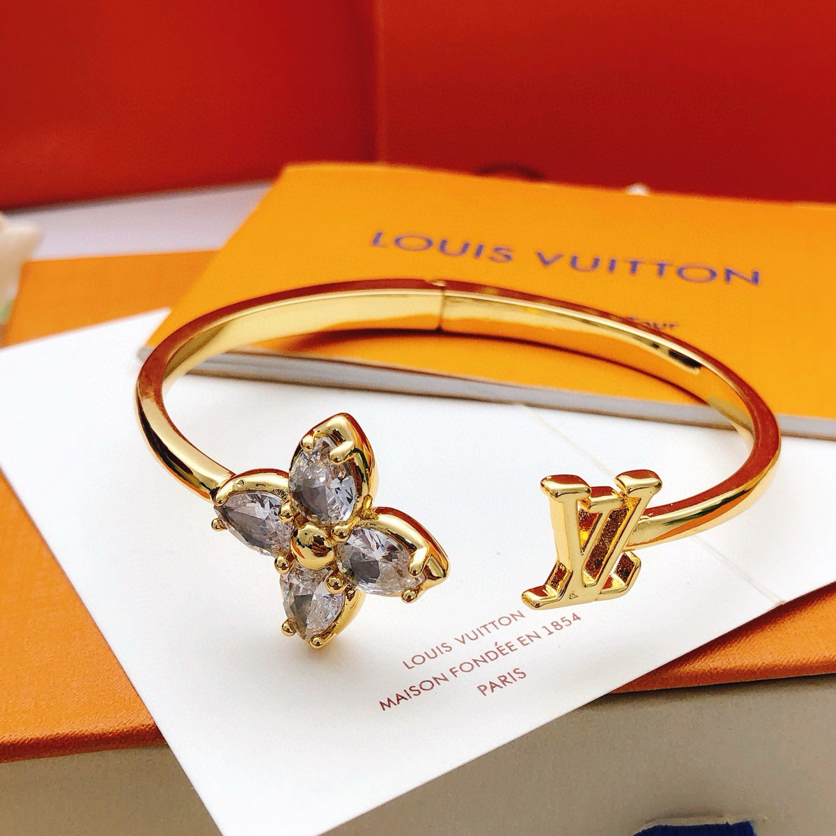 Geometric Emblem Bangle in Gold-Tone – Design 003 main product view