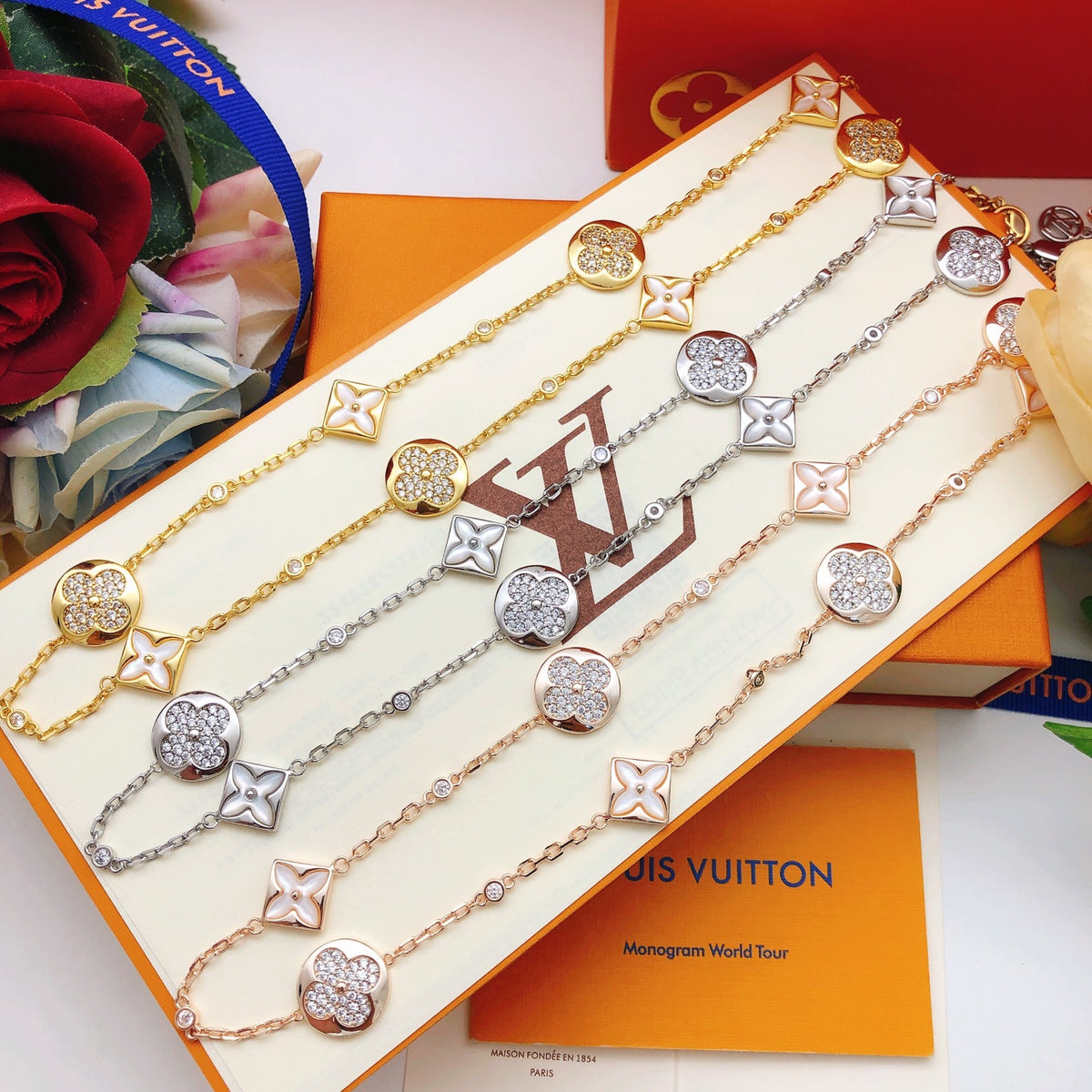 Geometric Emblem Pendant Necklace in Gold-Tone – Design 032 styled product view
