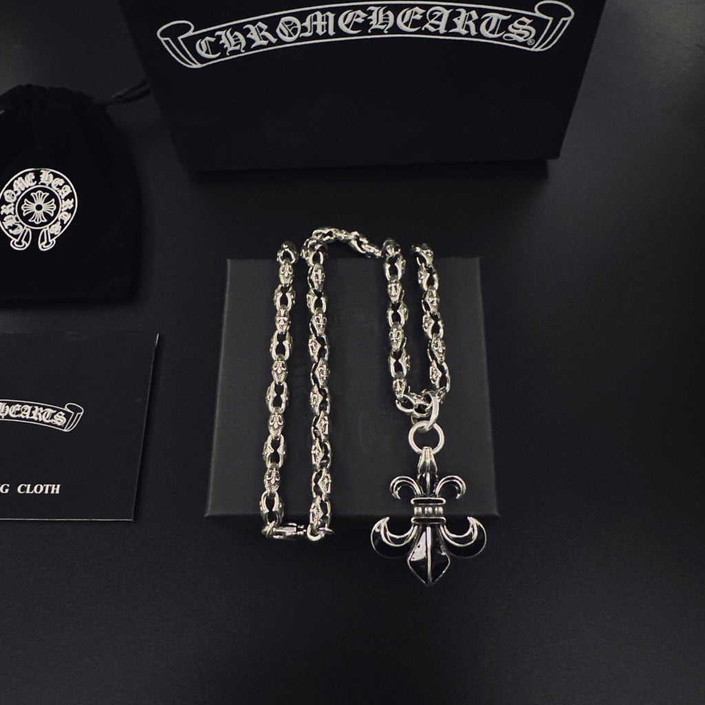 Cross Pendant Necklace in Antique Silver-Tone – Design 14 main product view