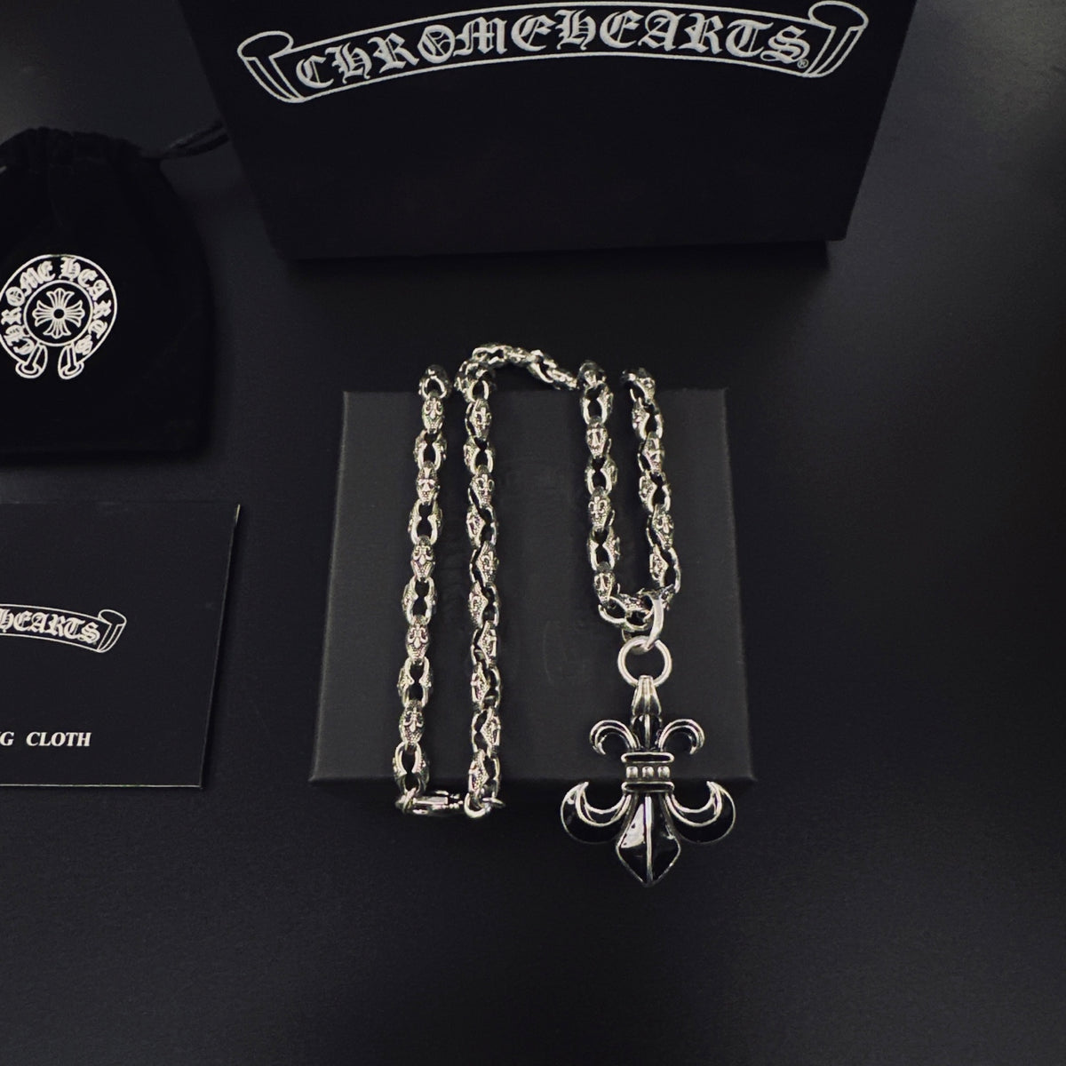 Cross Pendant Necklace in Antique Silver-Tone – Design 14 main product view