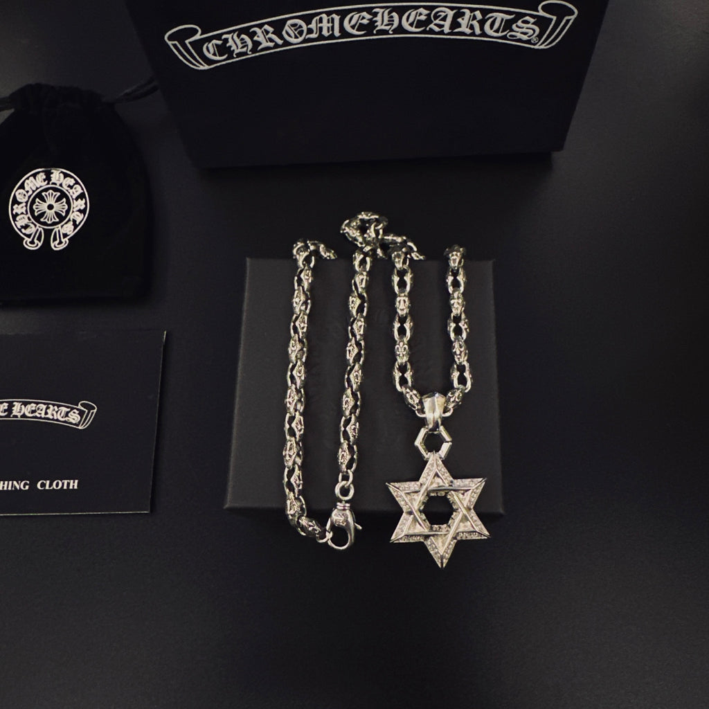 Signature Emblem Pendant Necklace in Polished Metal-Tone – Design 042 main product view