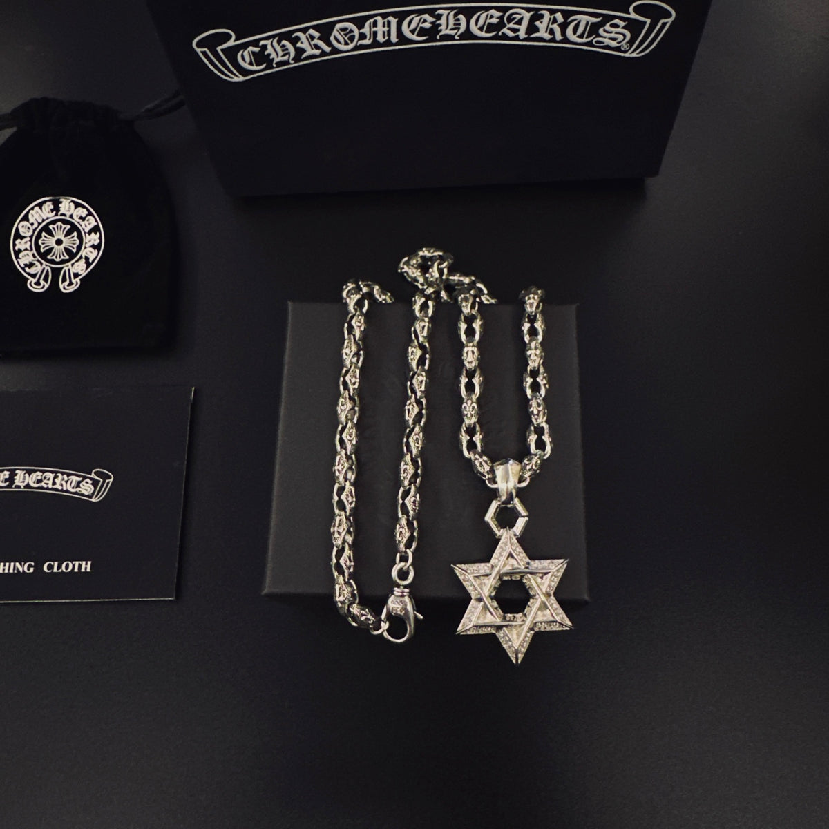 Signature Emblem Pendant Necklace in Polished Metal-Tone – Design 042 main product view