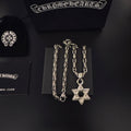 Cross Pendant Necklace in Antique Silver-Tone – Design 13 main product view