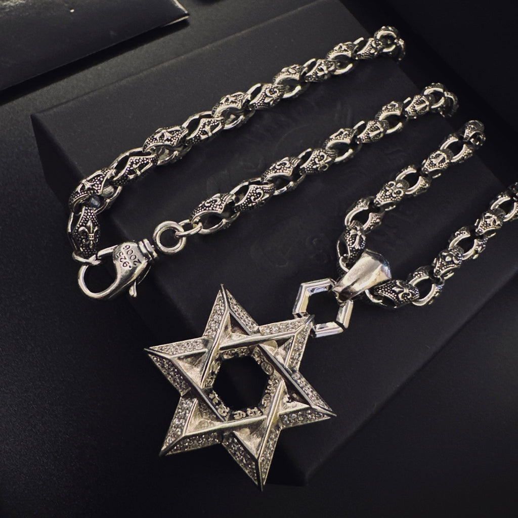 Cross Pendant Necklace in Antique Silver-Tone – Design 13 front product view