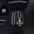 Signature Emblem Pendant Necklace in Polished Metal-Tone – Design 040 main product view