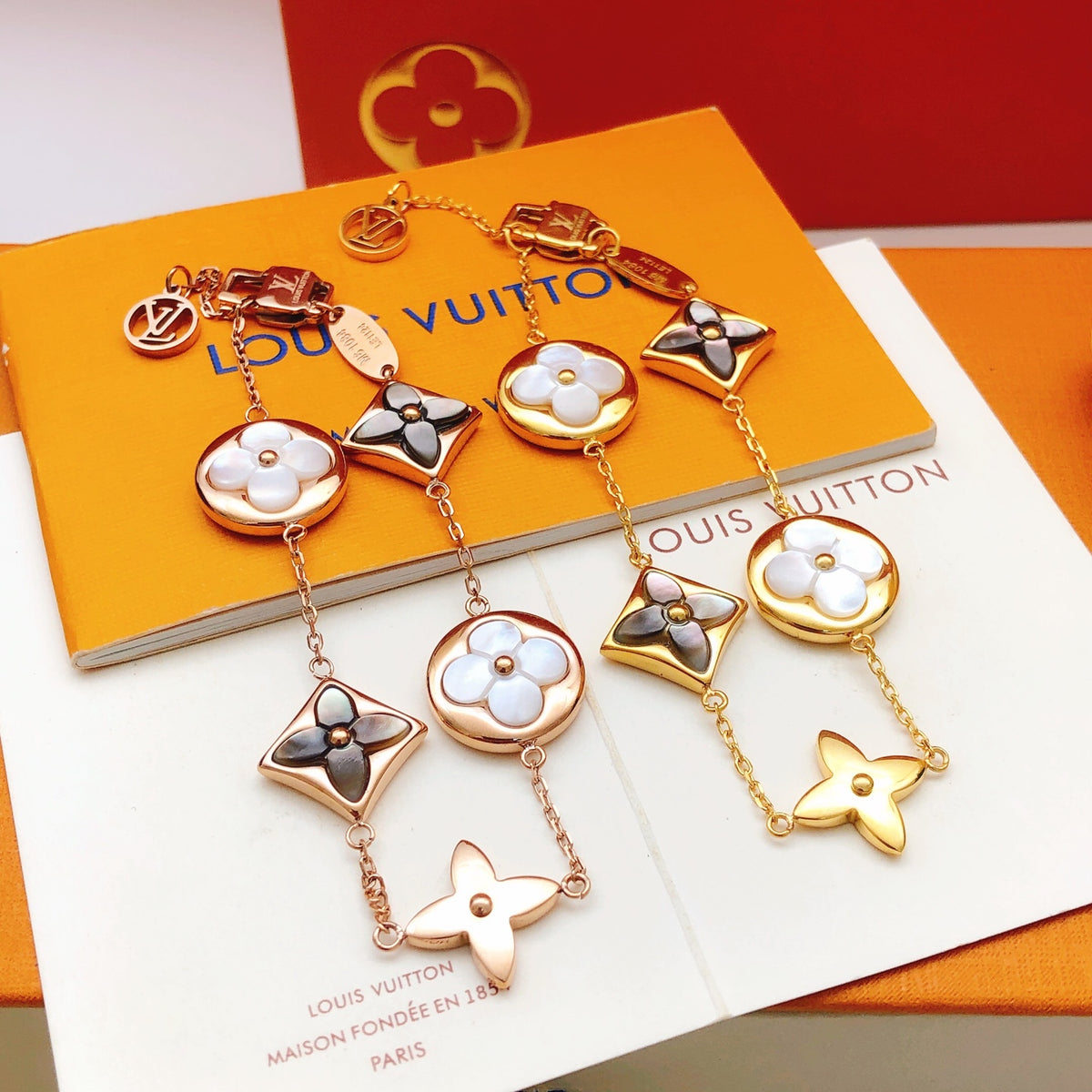 Geometric Emblem Bracelet in Rose-Gold-Tone – Rose Gold Detail – Design 016 styled product view