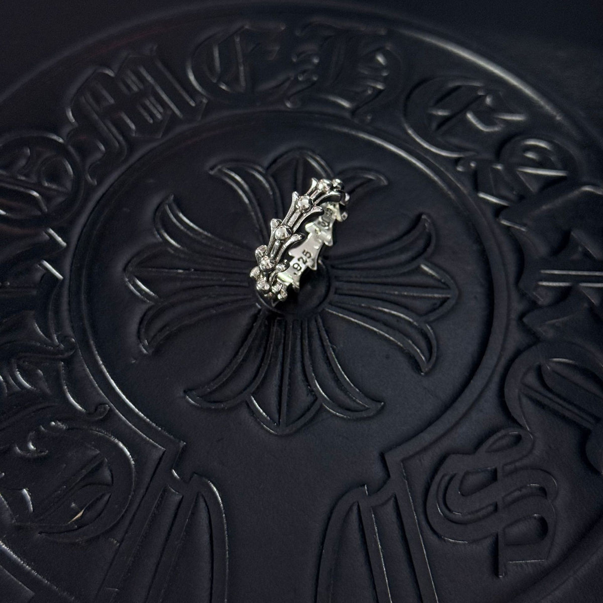 Cross Statement Ring in Antique Silver-Tone – Design 03 front product view