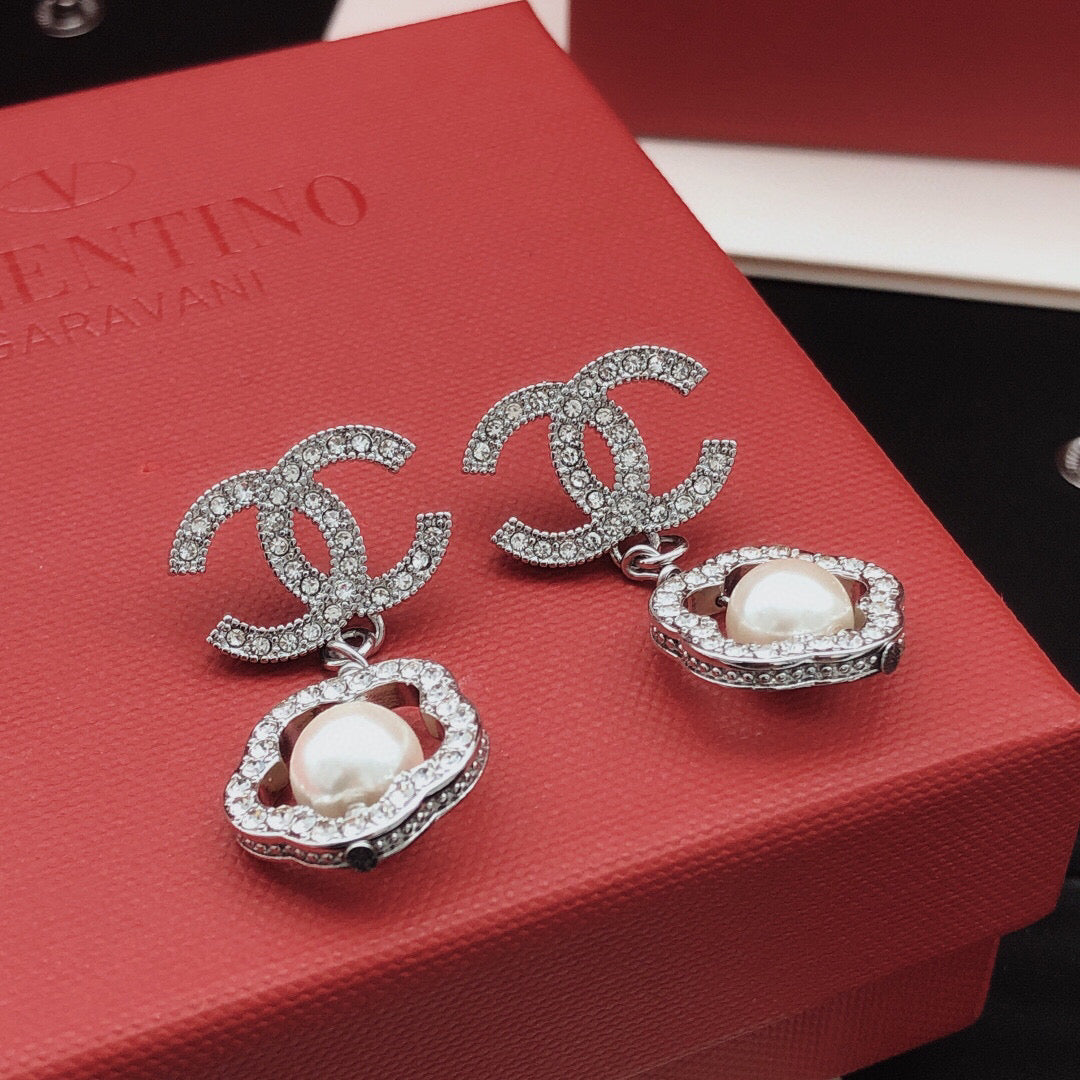 Camellia Stud Earrings in Gold-Tone – Camellia Detail – Design 010 styled product view