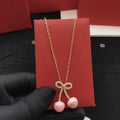 Bow Crystal-Accent Pendant Necklace main product view