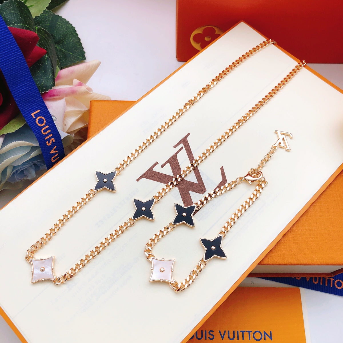 Geometric Emblem Pendant Necklace in Rose-Gold-Tone – Rose Gold Detail – Design 016 styled product view