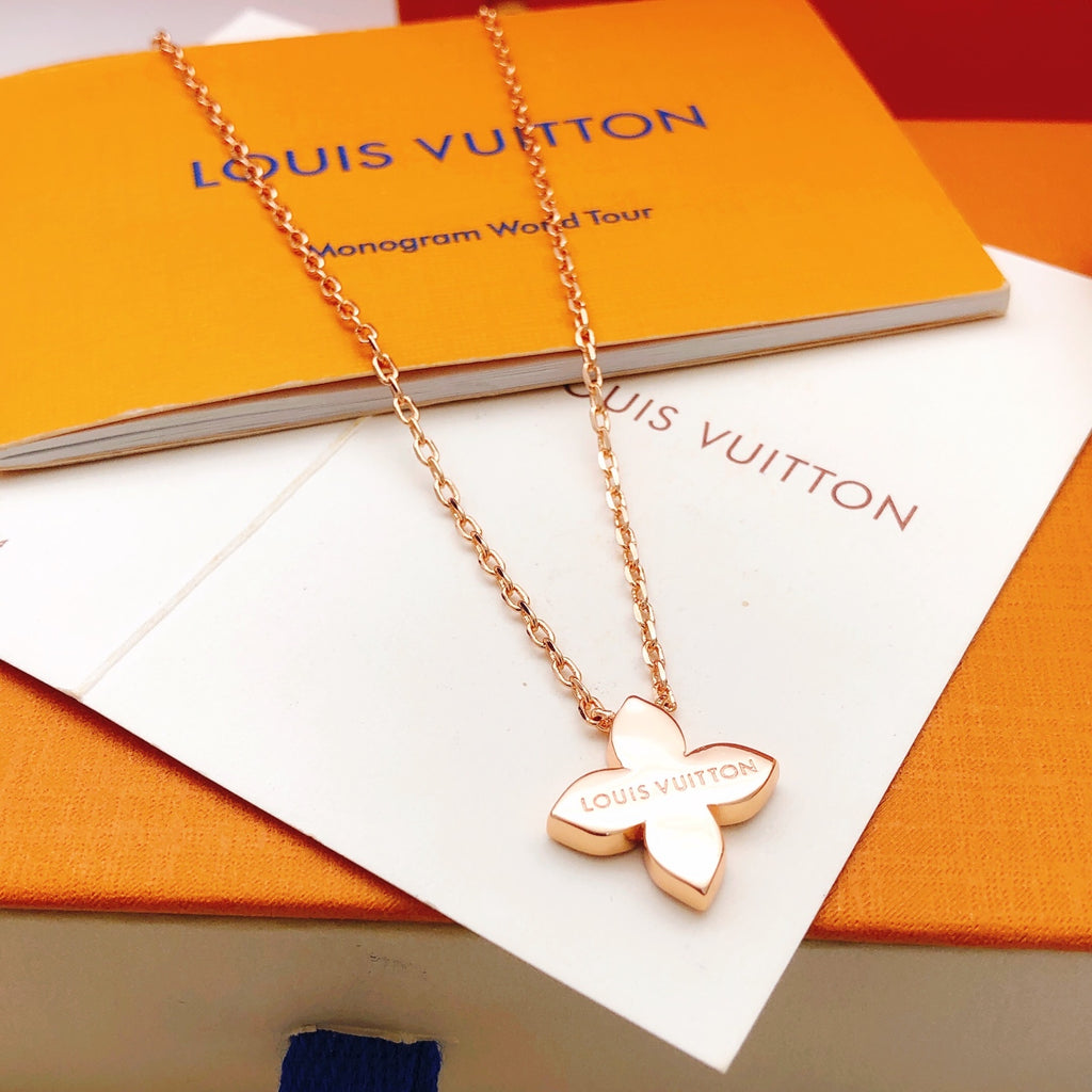 Geometric Emblem Pendant Necklace in Rose-Gold-Tone – Rose Gold Detail – Design 008 close-up detail