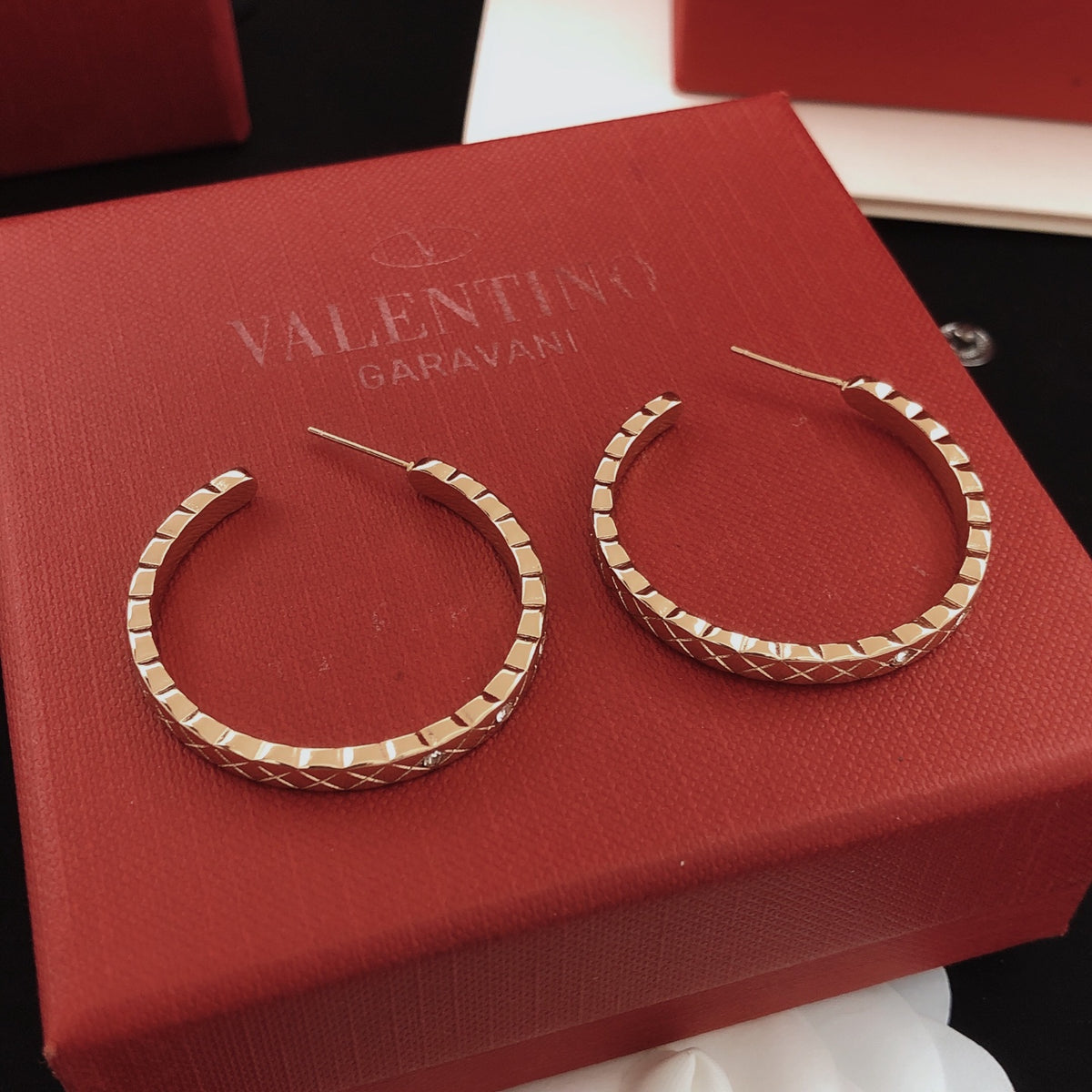 Moon Statement Earrings in Gold-Tone – Design 002 styled product view
