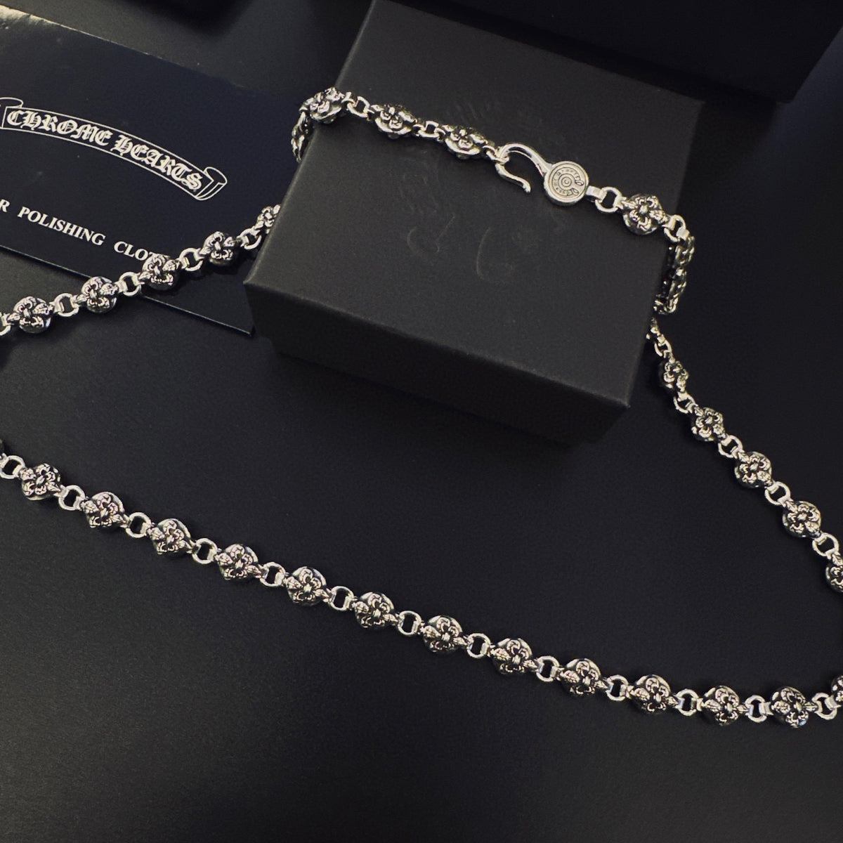 Signature Emblem Pendant Necklace in Polished Metal-Tone – Design 017 close-up detail