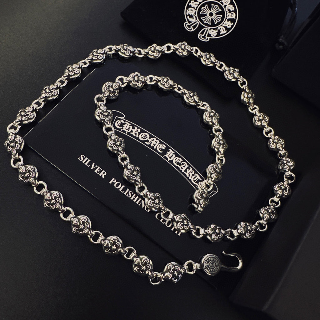 Signature Emblem Pendant Necklace in Polished Metal-Tone – Design 017 front product view