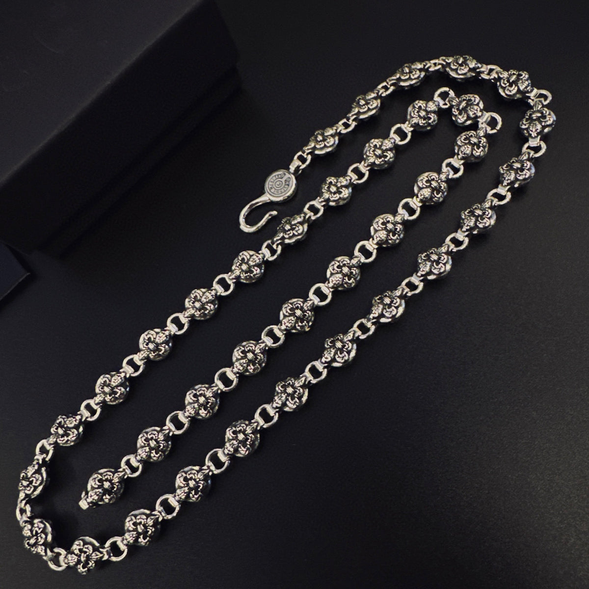 Gothic Emblem Pendant Necklace in Metal-Tone – Design 08 detail view