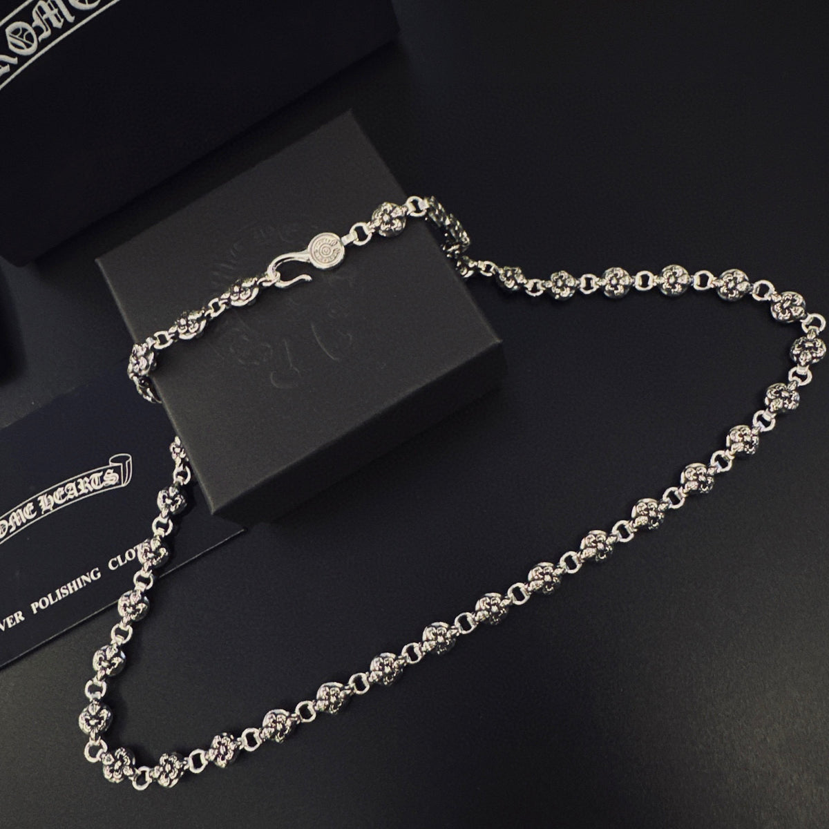 Signature Emblem Pendant Necklace in Polished Metal-Tone – Design 017 front product view